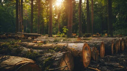 Fototapeta premium Impact of Deforestation on Global Warming