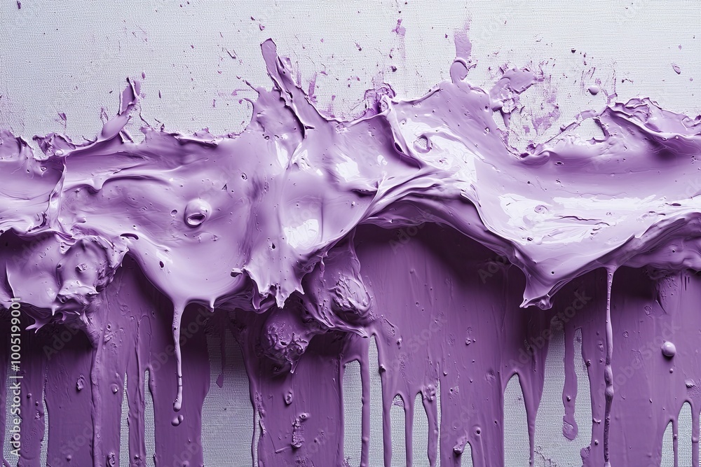 Aufkleber vibrant purple paint flowing down a textured canvas surface in an artistic display of color and crea