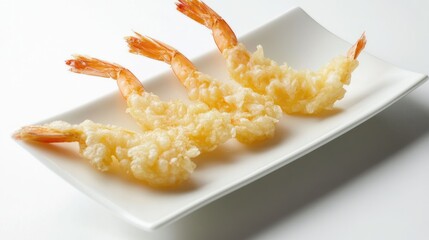 Crispy Tempura Shrimp on White Plate