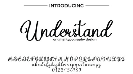 Understand Font Stylish brush painted an uppercase vector letters, alphabet, typeface