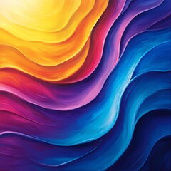 Obraz premium Vibrant abstract wave pattern with gradient colors in harmonious blend.