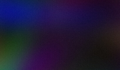 Abstract dark blue magenta green purple color grainy gradient texture backdrop design template, bright noisy color spots gradient texture grungy style, website header, banner, poster.