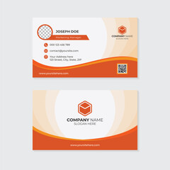 Fototapeta premium Modern orange business card template abstract design white background