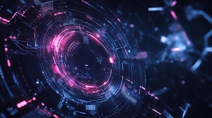 Obraz premium Abstract Digital Art with Pink and Blue Colors
