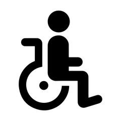 Person in wheelchair silhouette icon design