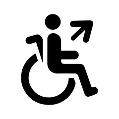 Person in wheelchair silhouette icon design