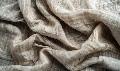 Obraz premium Crumpled white fabric as a background. Close-up.