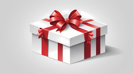 Fototapeta premium A red gift box with a ribbon, perfect for holidays and celebrations like Christmas and birthdays