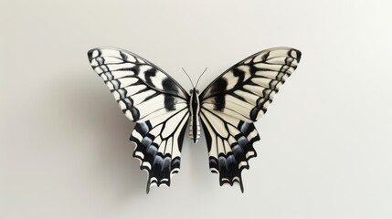 Minimalist 3D Swallowtail Butterfly on Neutral Background