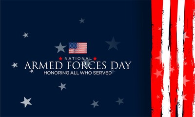 National Armed Forces . Honoring all who served. Celebration background for Armed Forces Day. Creative Card for Armed Forces Day
