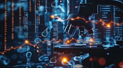 High-Tech Microscopic View of DNA Strands