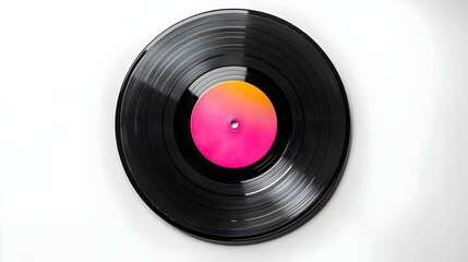 Vintage Vibes: Close-Up of a Vinyl Record Captured in Detailed Precision