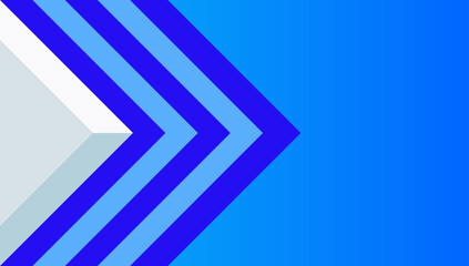 テキストのスペースがある青色のストライプの矢印と白色の立体の矢印の組み合わせの背景素材