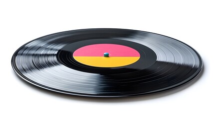 Vintage Vibes: Close-Up of a Vinyl Record Captured in Detailed Precision