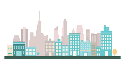 Naklejka premium Beautiful Cityscape Landscape Wallpaper with Skyscraper Building Architecture