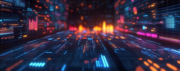 Futuristic Digital Financial Data Analysis Background