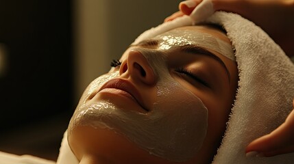 Relaxing Facial Treatment Session with Client