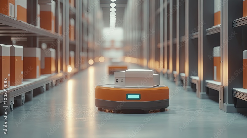 Poster advanced robotic systems in high-tech warehouse