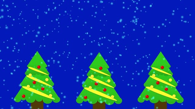 christmas animation with christmas trees on colored background. christmas background, merry christmas