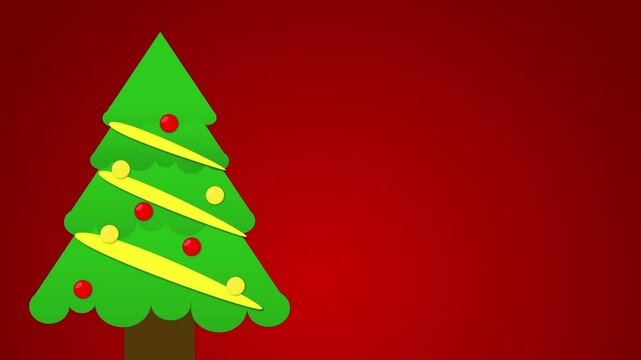 christmas animation with christmas trees on colored background. christmas background, merry christmas