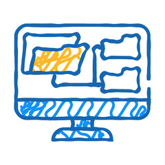 computer folder doodle icon sketch vector. computer folder sign. isolated symbol illustration