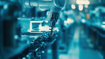 Automated Industrial Production Line with Robotic Arm