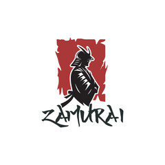 Samurai Silhouette with Red Background