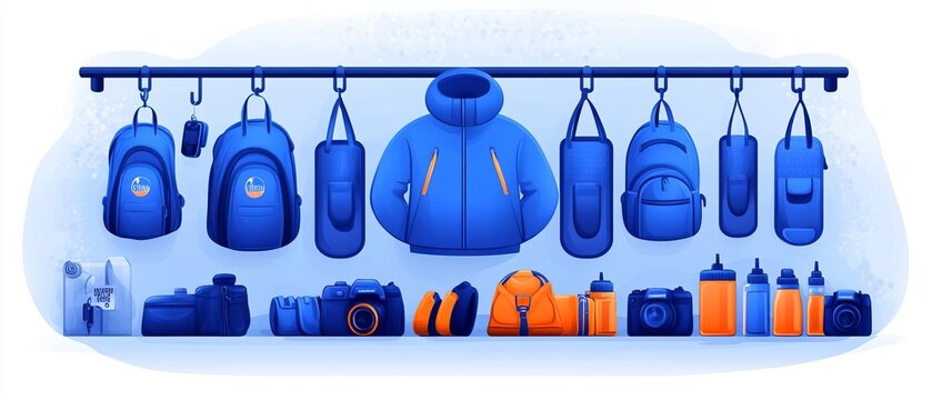 Decluttering for a minimalist home flat design, side view, home organization theme, cartoon drawing, Complementary color scheme