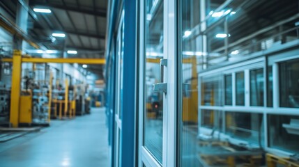 Obraz premium Close Up of a Window in a Factory Setting