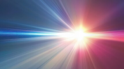 Abstract Light Burst Background with Blurry Lines and Bright Glowing Center.