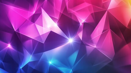 Obraz premium Abstract Purple and Blue Geometric Background with Glowing Lights.