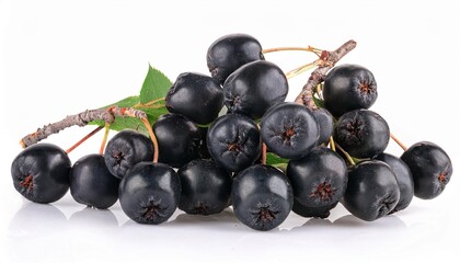 Fototapeta premium Chokeberry on white background. Chokeberry Fruit Isolated.