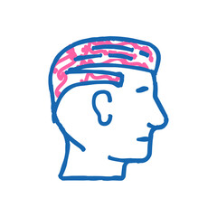 side part hairstyle male doodle icon sketch vector. side part hairstyle male sign. isolated symbol illustration