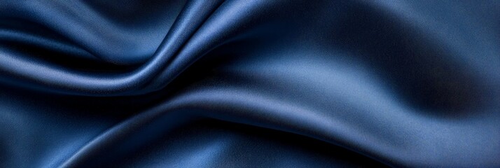 Obraz premium Elegant Dark Blue Silk Fabric with Soft Folds