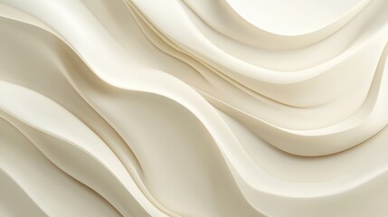 Obraz premium Abstract Creamy White Wavy Background - Minimalist Smooth Texture for Design Projects