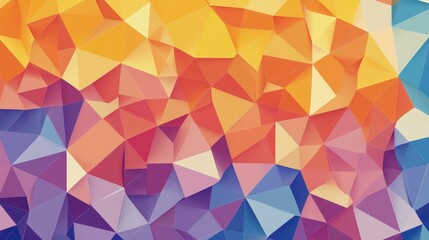 Fototapeta premium Experience vibrant 2D triangular shapes with depth, blending modern styles and cartoon textures for a chic background.