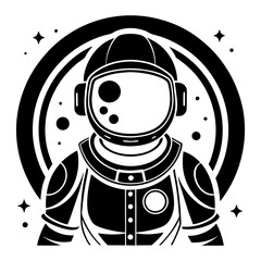astronaut-wearing-space-suit-on-earth vector silhouette