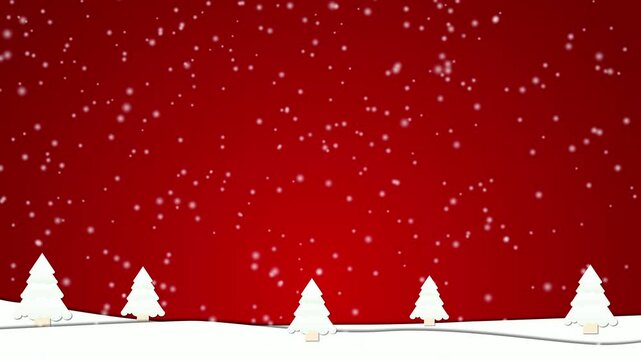 christmas animation with christmas trees on colored background. christmas background, merry christmas