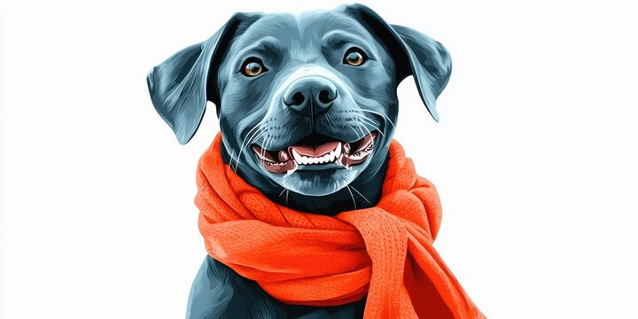 Loyal Dog in Scarf