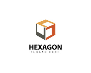 Hexagon Logo Loop Design Vector template. Hexagonal infinity Looped shape corporate modern logotype.