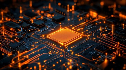 Experience the future of career growth with Reskilling, showcased in vibrant orange neon against a sleek digital backdrop.