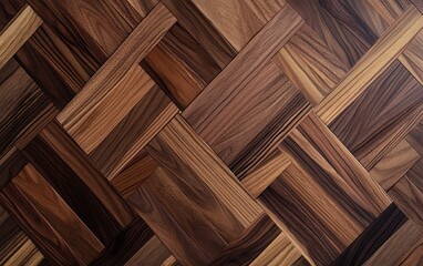 Seamless Brown Wooden Parquet Pattern Background Texture - Natural Wood Grain Design