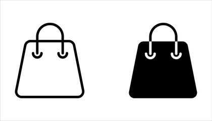 Shopping bag icon set. shopping icon vector on white background