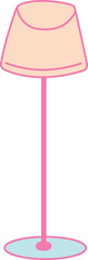 Minimalist Pink Floor Lamp Illustration on White Background