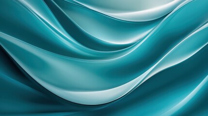 Abstract Teal and White Wavy Background - Modern Design Element.