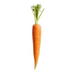 Fresh carrot with vibrant orange color, perfect for healthy diets and delicious recipes, showcased on a clean white backdrop.