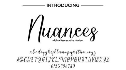 Nuances Font Stylish brush painted an uppercase vector letters, alphabet, typeface