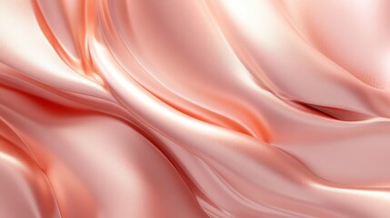 Fototapeta premium Abstract Rose Gold Fabric Background - Smooth, Elegant Draped Texture.