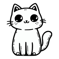 cat animal pet cartoon doodle hand drawn vector illustration template design