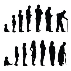 Life circle human silhouette vector